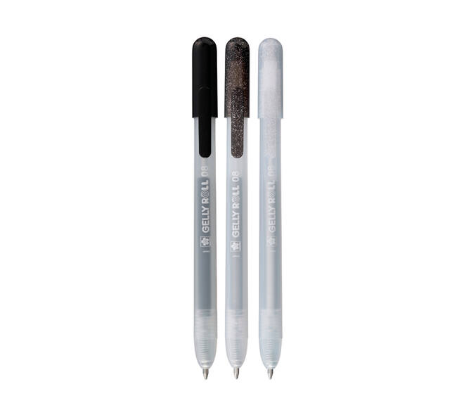 Gelschrijver Sakura Gelly Roll Special 08 klikfunctie set à 3 zilver
