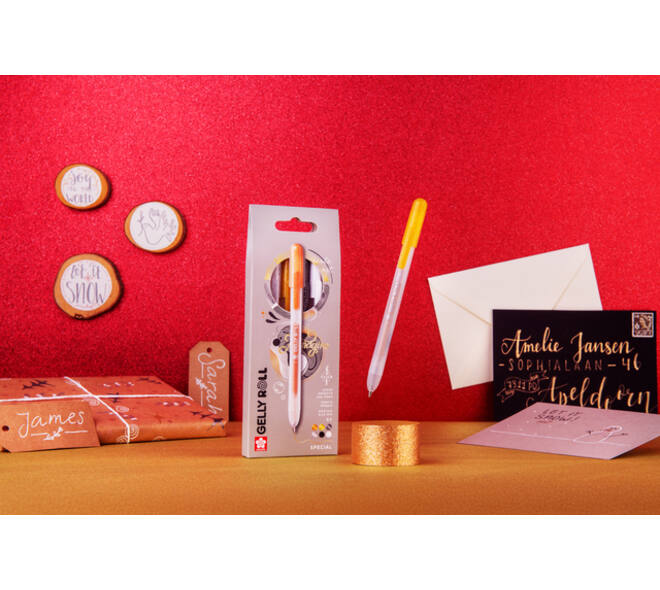 Gelschrijver Sakura Gelly Roll Special 08 klikfunctie set à 3 goud