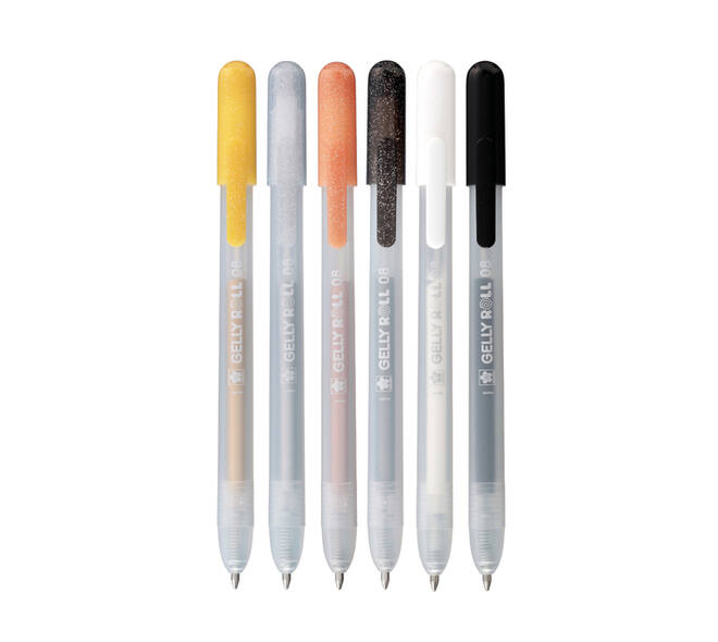 Gelschrijver Sakura Gelly Roll Special 08 klikfunctie set à 6 kleuren
