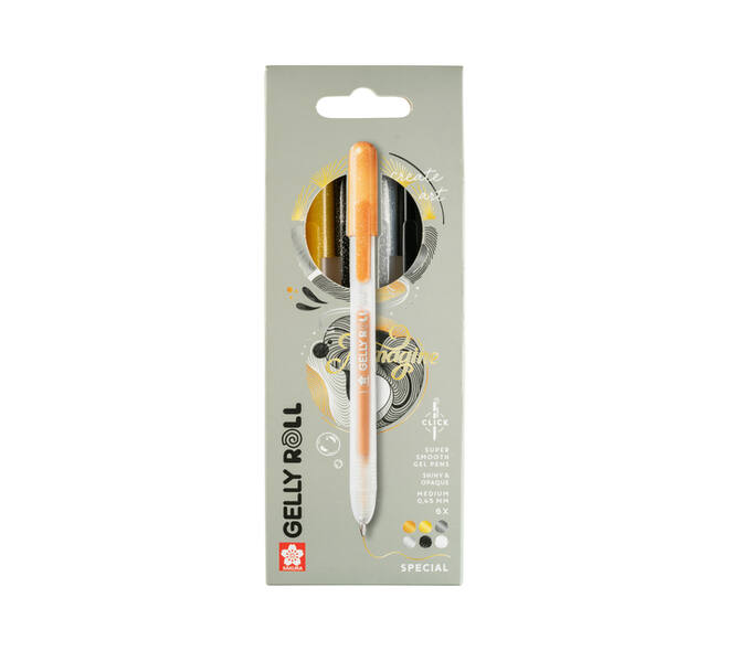 Gelschrijver Sakura Gelly Roll Special 08 klikfunctie set à 6 kleuren