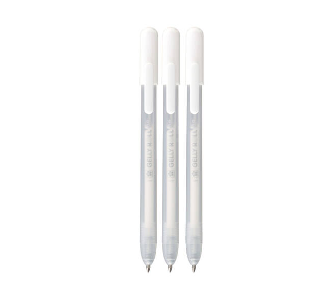 Gelschrijver Sakura Gelly Roll Classic 08 klikfunctie set à 3  wit