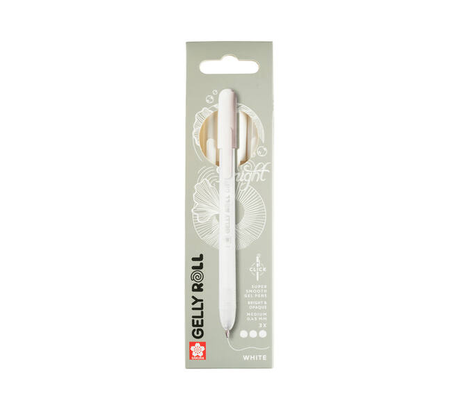 Gelschrijver Sakura Gelly Roll Classic 08 klikfunctie set à 3  wit