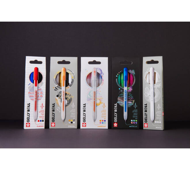 Gelschrijver Sakura Gelly Roll Classic 08 klikfunctie set à 3  wit