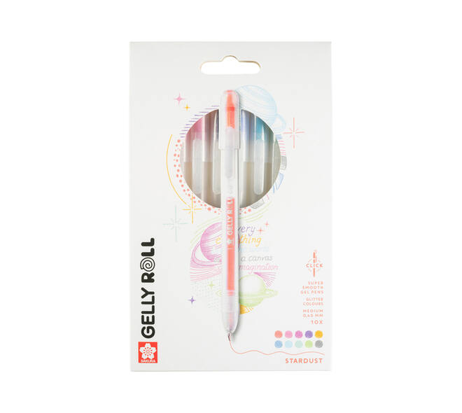 Gelschrijver Sakura Gelly Roll Stardust 08 klikfunctie assorti 10st
