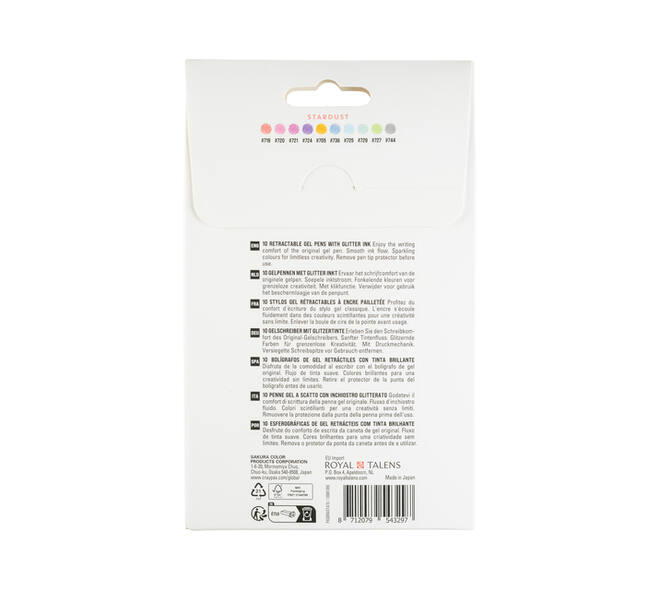 Gelschrijver Sakura Gelly Roll Stardust 08 klikfunctie assorti 10st