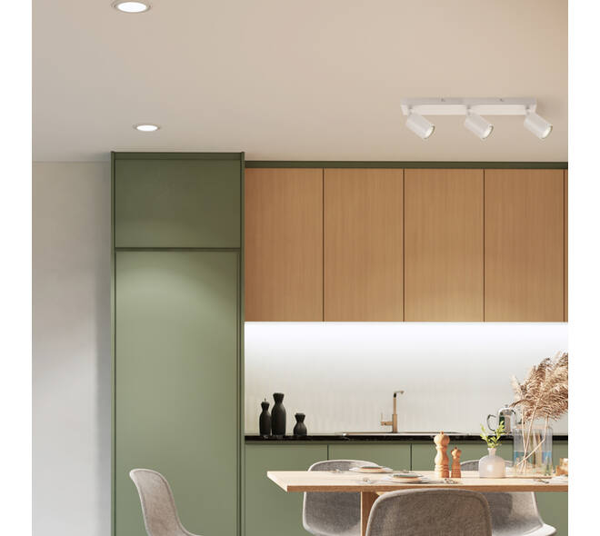 Plafondspot Integral Siena 3 spot IP20 GU10 wit