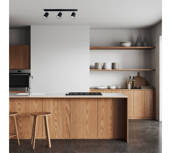 Plafondspot Integral Siena 3 spot IP20 GU10 zwart
