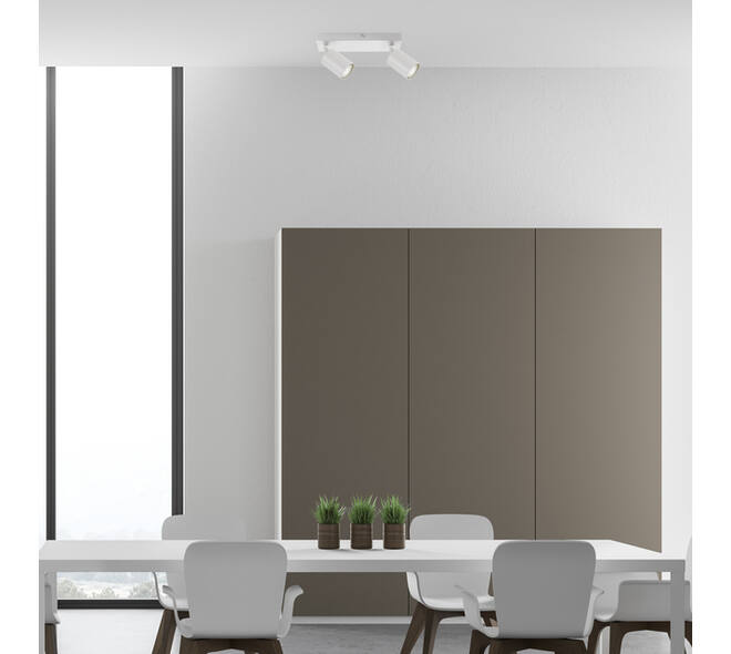 Plafondspot Integral Siena 2 spot IP20 GU10 wit
