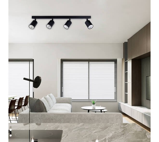 Plafondspot Integral Siena 4 spot IP20 GU10 zwart
