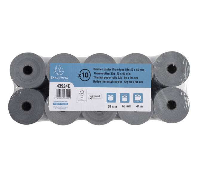 Telrol Exacompta 80mmx44m kern Ø12mm SafeContact thermisch