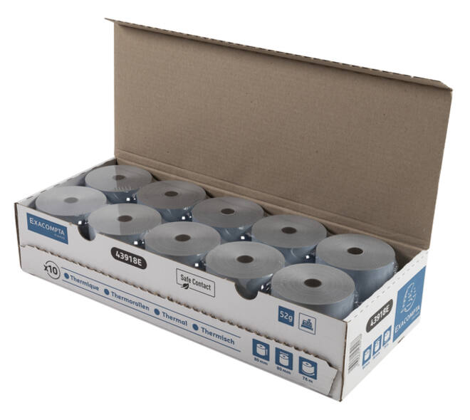 Telrol Exacompta 80mmx76m kern Ø12mm SafeContact thermisch