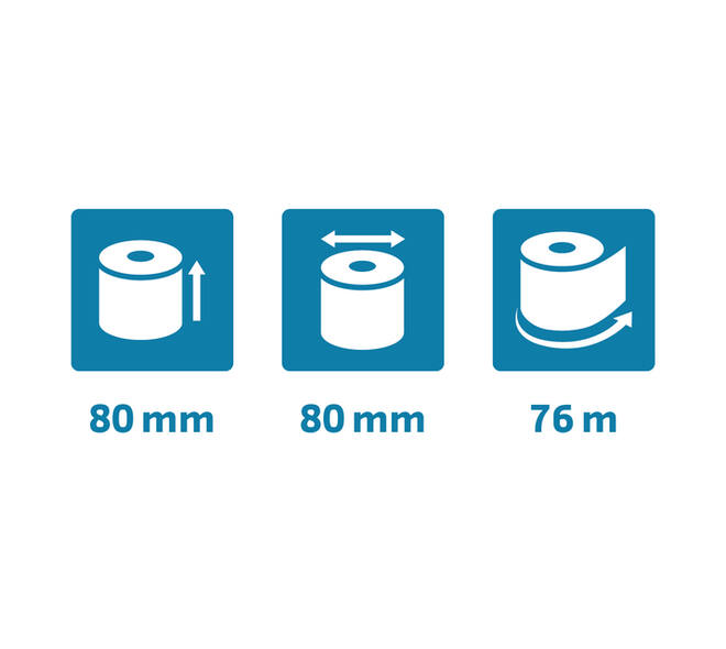 Telrol Exacompta 80mmx76m kern Ø12mm SafeContact thermisch