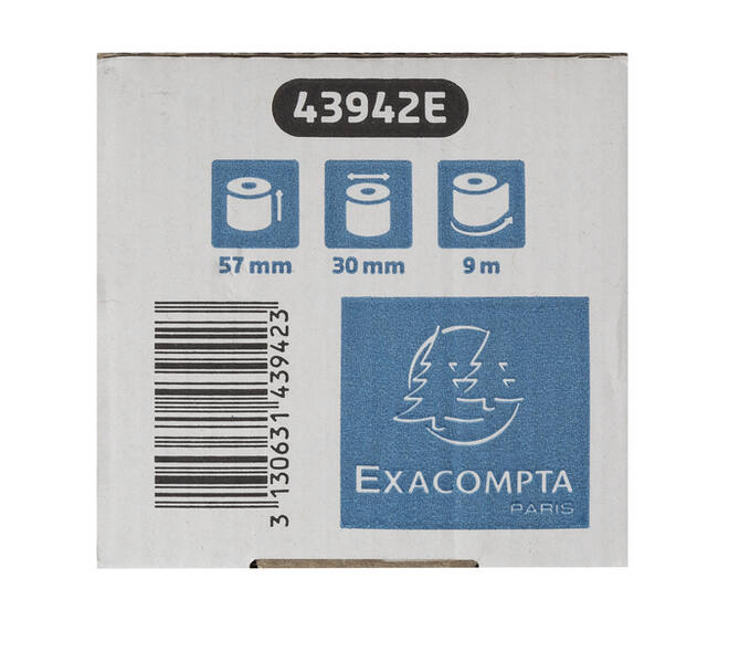 Telrol Exacompta 57mmx9m kern Ø12mm SafeContact thermisch