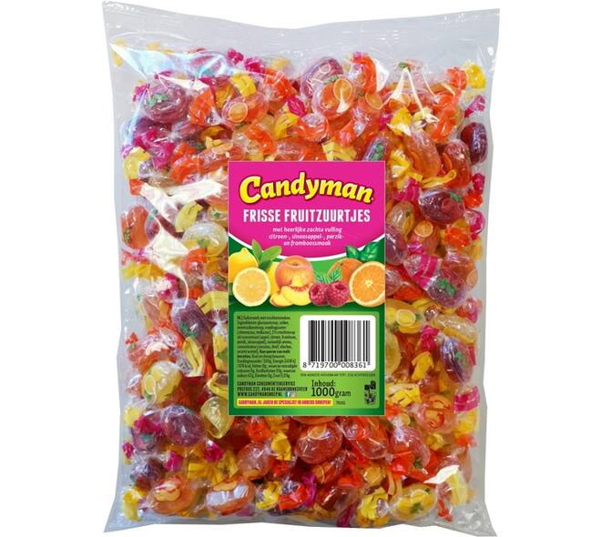 Zuurtjes Candyman frisse fruit zak 1 kilogram