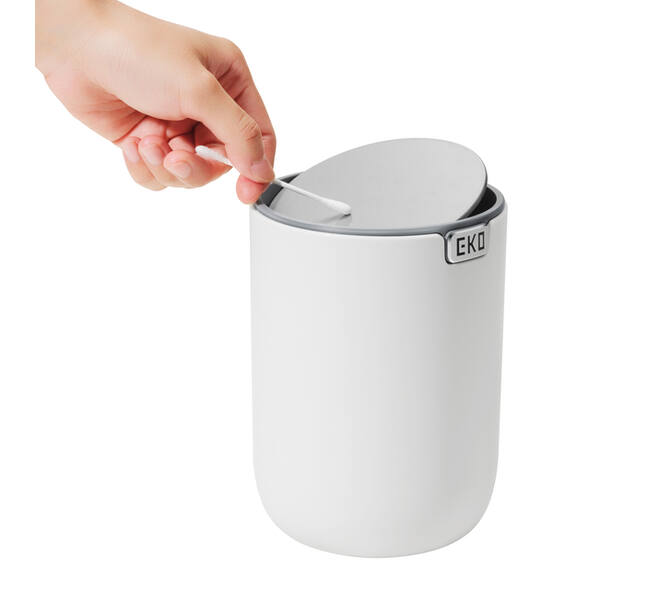 Afvalbak EKO Fandy 2 tafelmodel met swingdeksel 2,2 liter wit