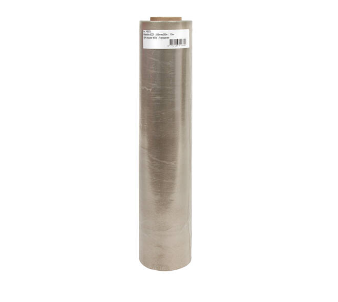 Wikkelfolie IEZZY 500mmx300m 17mu 100% recycled (PCR) transparant