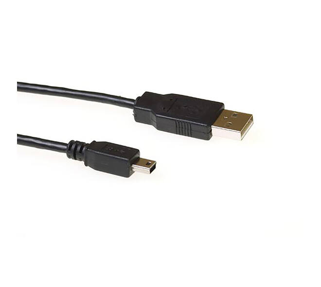 Kabel ACT USB USB mini-B 2.0 M 5pin zwart 1.8 meter