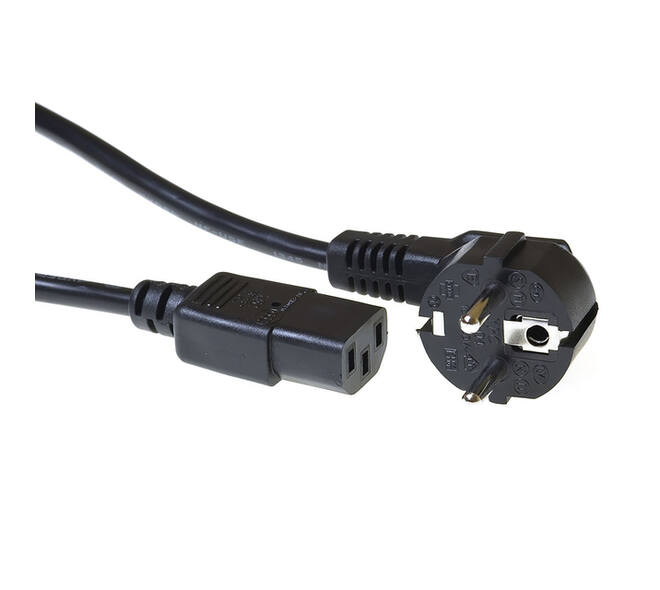 Kabel ACT Netsnoer CEE 7/7 male - C13 zwart 2.5 meter