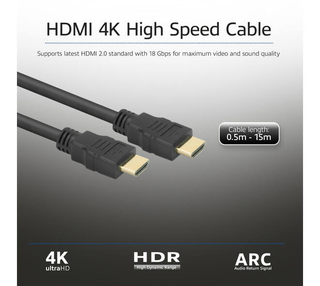 Kabel ACT HS v2.0 HDMI-A male - HDMI-A male (AWG30) 1 meter