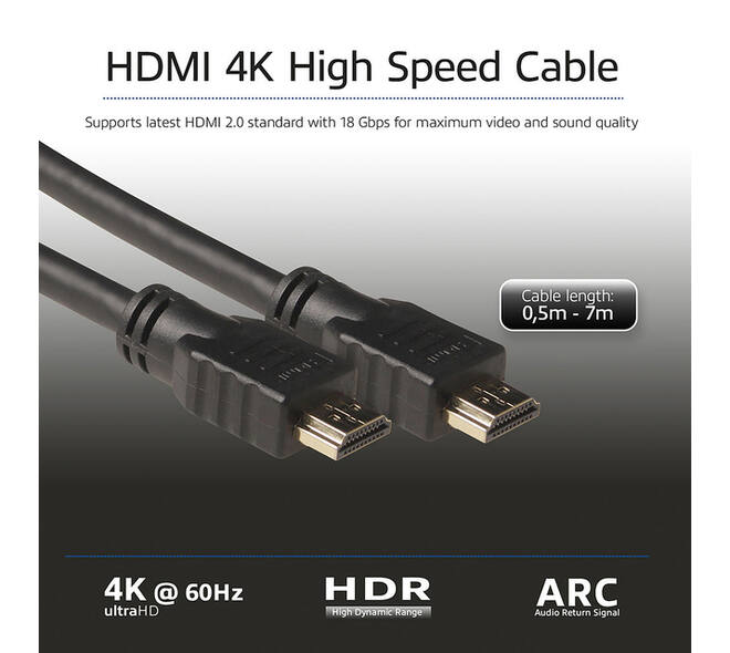 Kabel ACT HS v2.0 HDMI-A male - HDMI-A male (AWG30) 1 meter