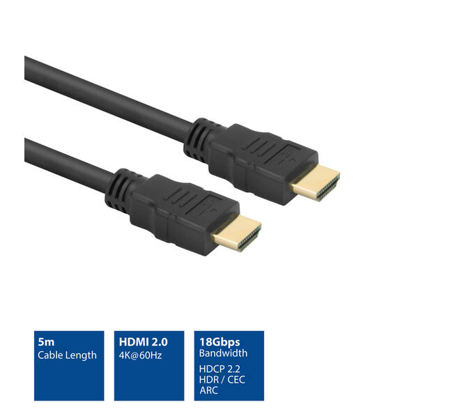 Kabel ACT HS v2.0 HDMI-A male - HDMI-A male (AWG30) 5 meter