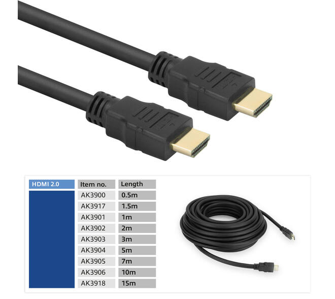 Kabel ACT HS v2.0 HDMI-A male - HDMI-A male (AWG30) 5 meter