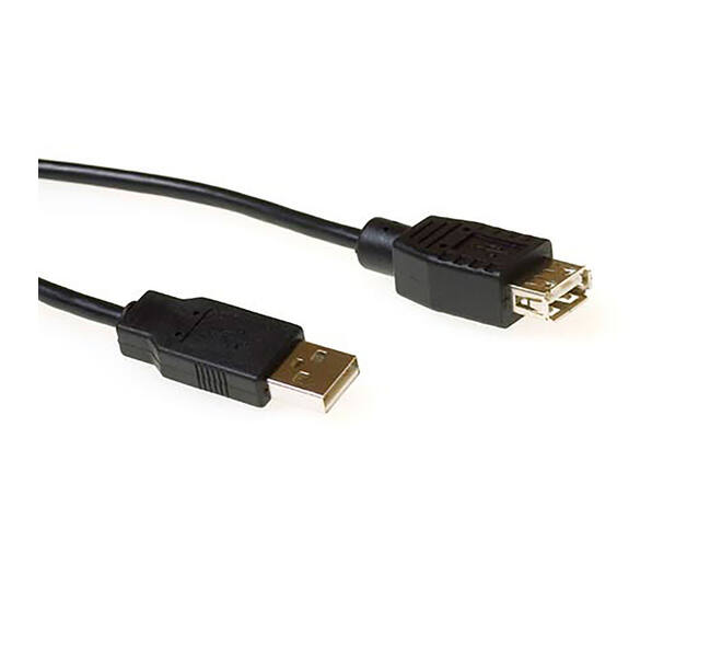 Kabel ACT USB 2.0 M/V zwart 1.8 meter