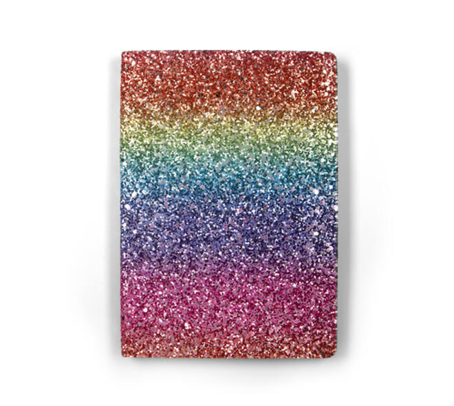 Notitieboek Paperclip Rainbow A5 lijn 96 vel 100gr glitter