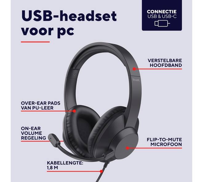Hoofdtelefoon Trust Ayda Max USB