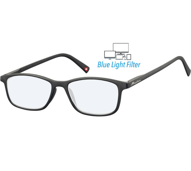 Bril  Montana +0.00 dpt blue light filter zwart