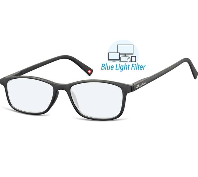 Leesbril  Montana +2.50 dpt blue light filter zwart