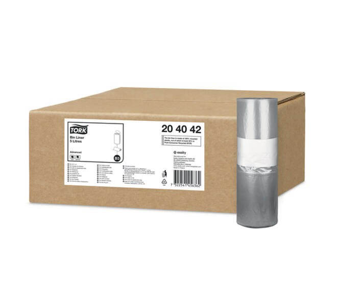 Afvalzak Tork B3 Advanced 33x40cm 5L transparant 204042