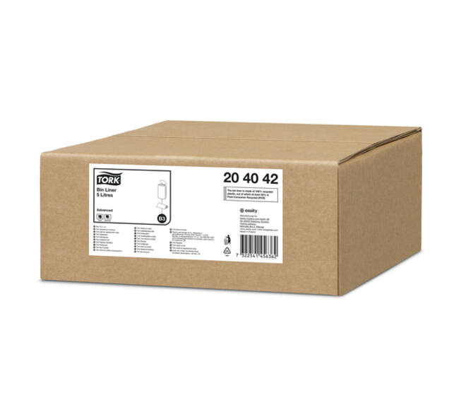 Afvalzak Tork B3 Advanced 33x40cm 5L transparant 204042