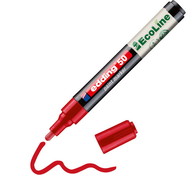 Paintmarker edding 50 EcoLine op waterbasis 2-3mm rood
