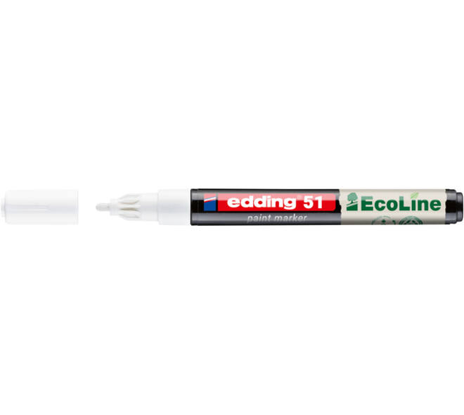 Paintmarker edding 51 EcoLine op waterbasis 1-2mm wit