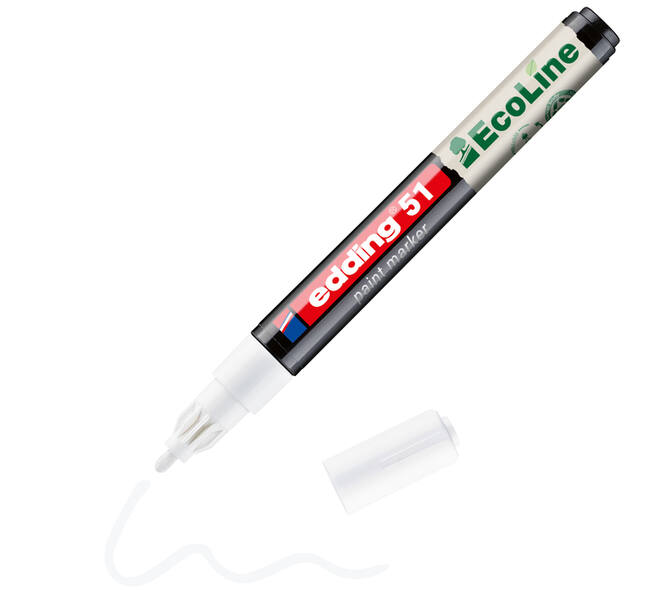 Paintmarker edding 51 EcoLine op waterbasis 1-2mm wit