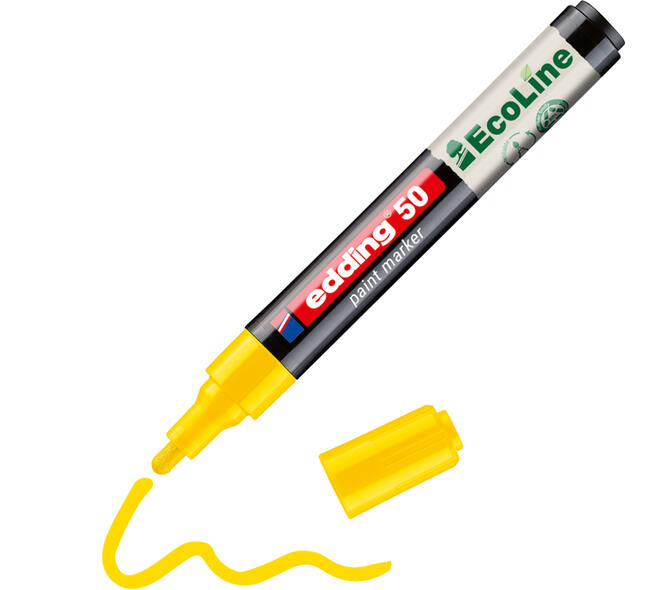 Paintmarker edding 50 EcoLine op waterbasis 2-3mm geel