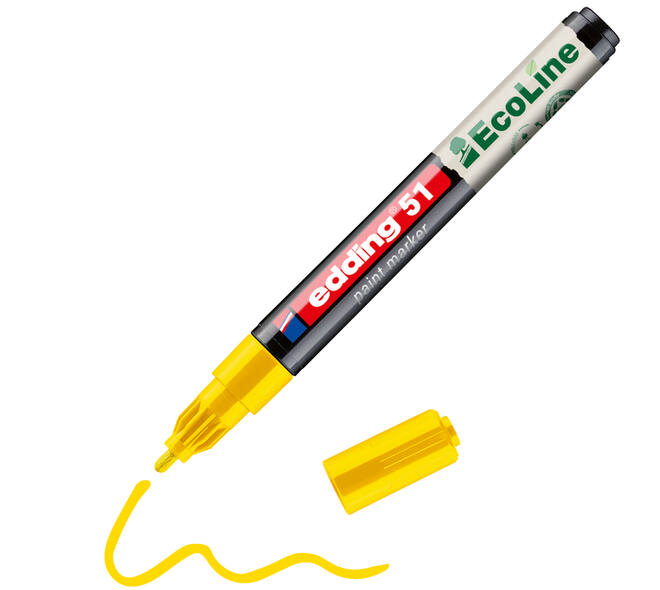 Paintmarker edding 51 EcoLine op waterbasis 1-2mm geel