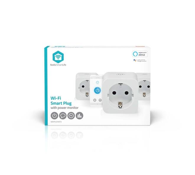 Slimme stekker Nedis Smartlife Wifi 3 stuks wit