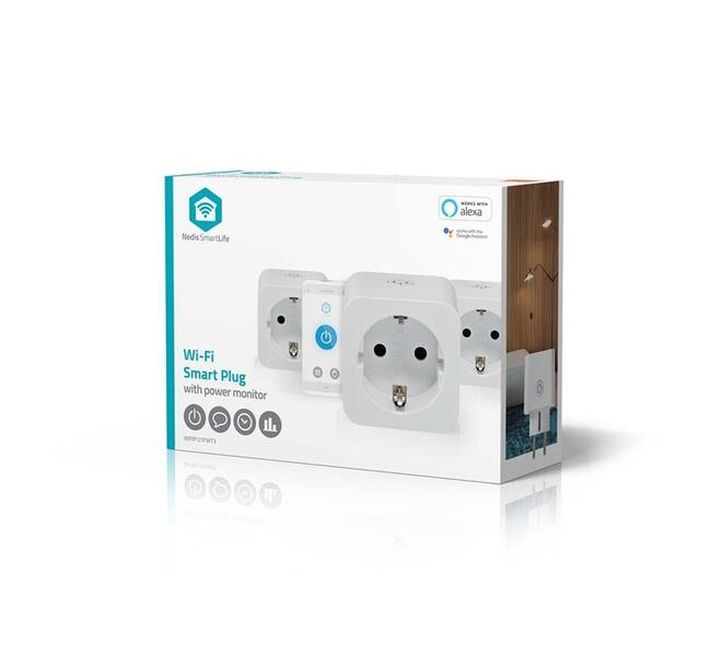 Slimme stekker Nedis Smartlife Wifi 3 stuks wit