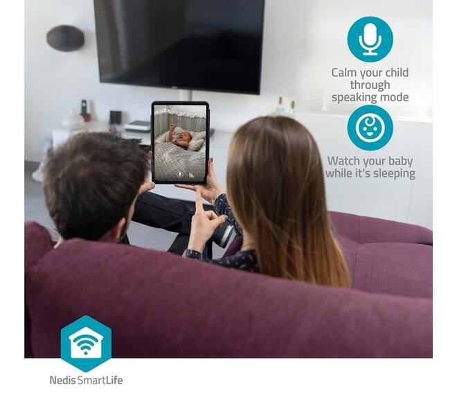 Beveiligingscamera Nedis Smartlife Wifi indoor 3MP Full HD 1296p wit