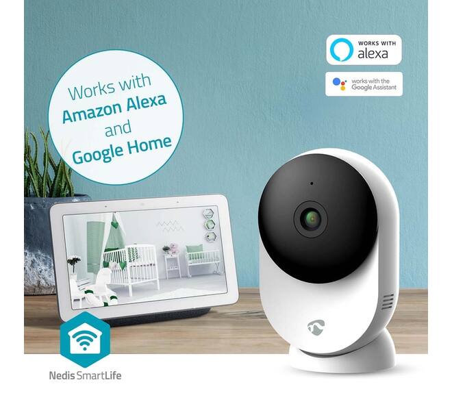 Beveiligingscamera Nedis Smartlife Wifi indoor 3MP Full HD 1296p wit