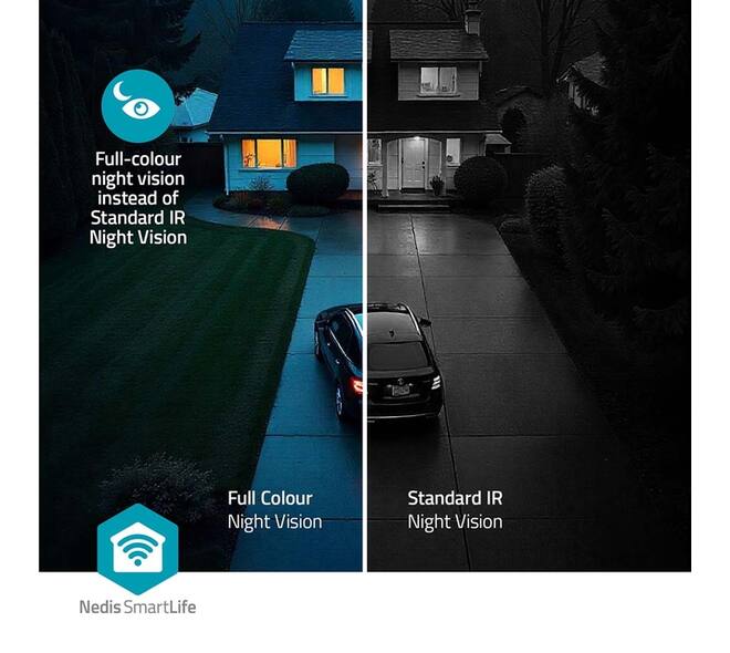 Beveiligingscamera Nedis Smartlife Wifi buiten 3MP Full HD 1296p wit