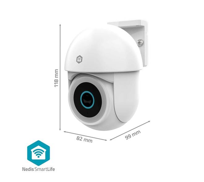 Beveiligingscamera Nedis Smartlife Wifi buiten 3MP Full HD 1296p wit