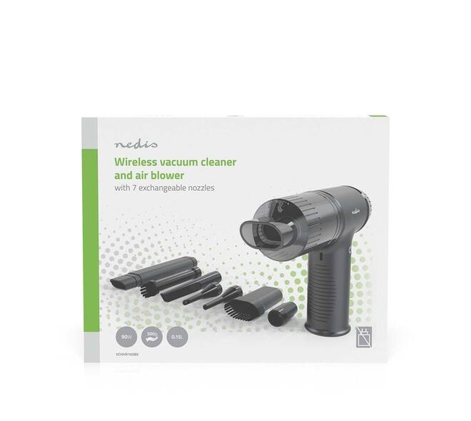 Handstofzuiger / luchtblazer Nedis 90W oplaadbaar zwart