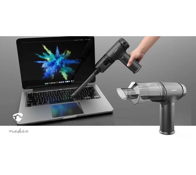Handstofzuiger / luchtblazer Nedis 90W oplaadbaar zwart