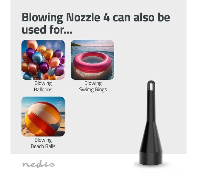 Handstofzuiger / luchtblazer Nedis 90W oplaadbaar zwart
