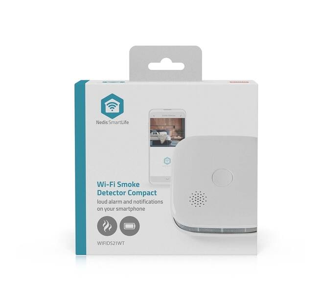 Rookmelder Nedis Smartlife Wifi 10 jaar sensor wit