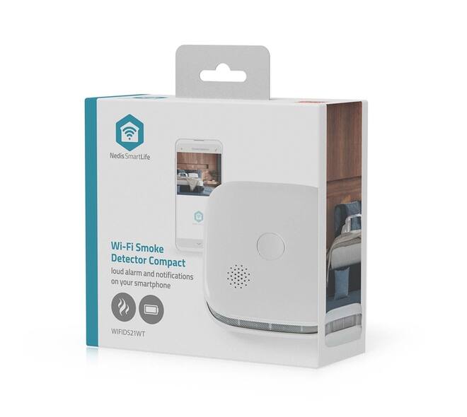 Rookmelder Nedis Smartlife Wifi 10 jaar sensor wit