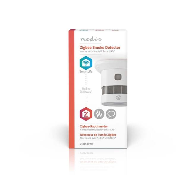 Rookmelder Nedis Smartlife Zigbee 3.0 Wifi 10 jaar sensor wit